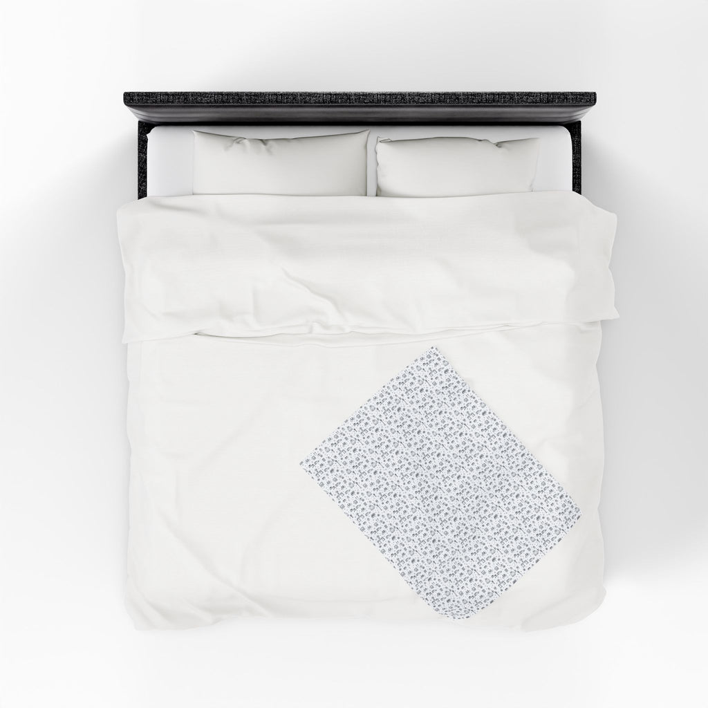 URBANVELL Cozy Gray Microprint Velveteen Plush Blanket — Soft Neutral Throw for Home & Nursery